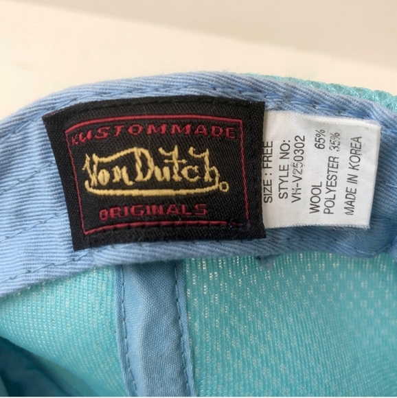 Rare Vintage y2k Baby Blue Von Dutch Trucker Hat Gift Rare Von Dutch 2000s Hat main image 8